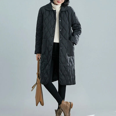 Aurora | Long Quilted Puffer Coat with Classic Button Closure