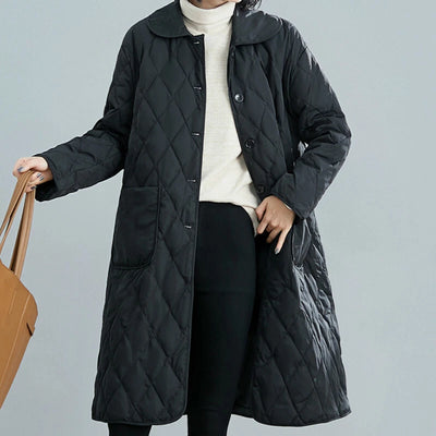Aurora | Long Quilted Puffer Coat with Classic Button Closure